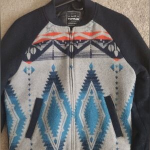 Topman Wool Blend Bomber Jacket